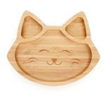 Dětský bambusový talíř s přísavkou a lžičkou, Kočička – 1
