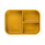 dodoli Desiatový box s priehradkami pre deti – detský obedový Bento box, silikón, 700 ml, 17 x 13 cm, medovožltá – 1
